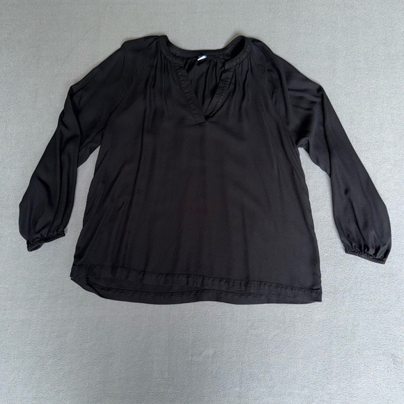 Old Navy Black Women's Flowy Peasant Blouse size large boho vibe coastal cowgirl - Picture 9 of 13